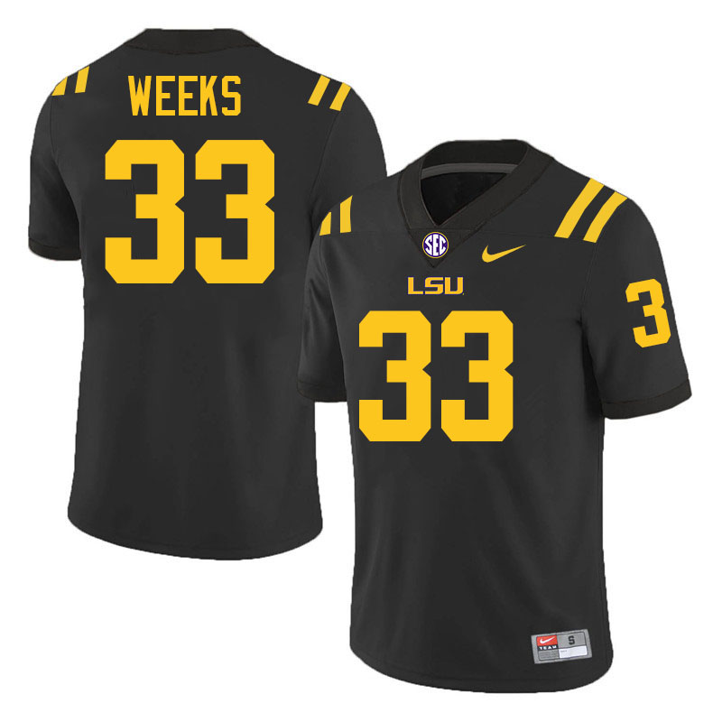 #33 West Weeks LSU Tigers Jersey,Louisiana State University Tigers Football Jersey-Black #33 West Weeks LSU Tigers Jersey,Louisiana State University Tigers Football Jersey-Black